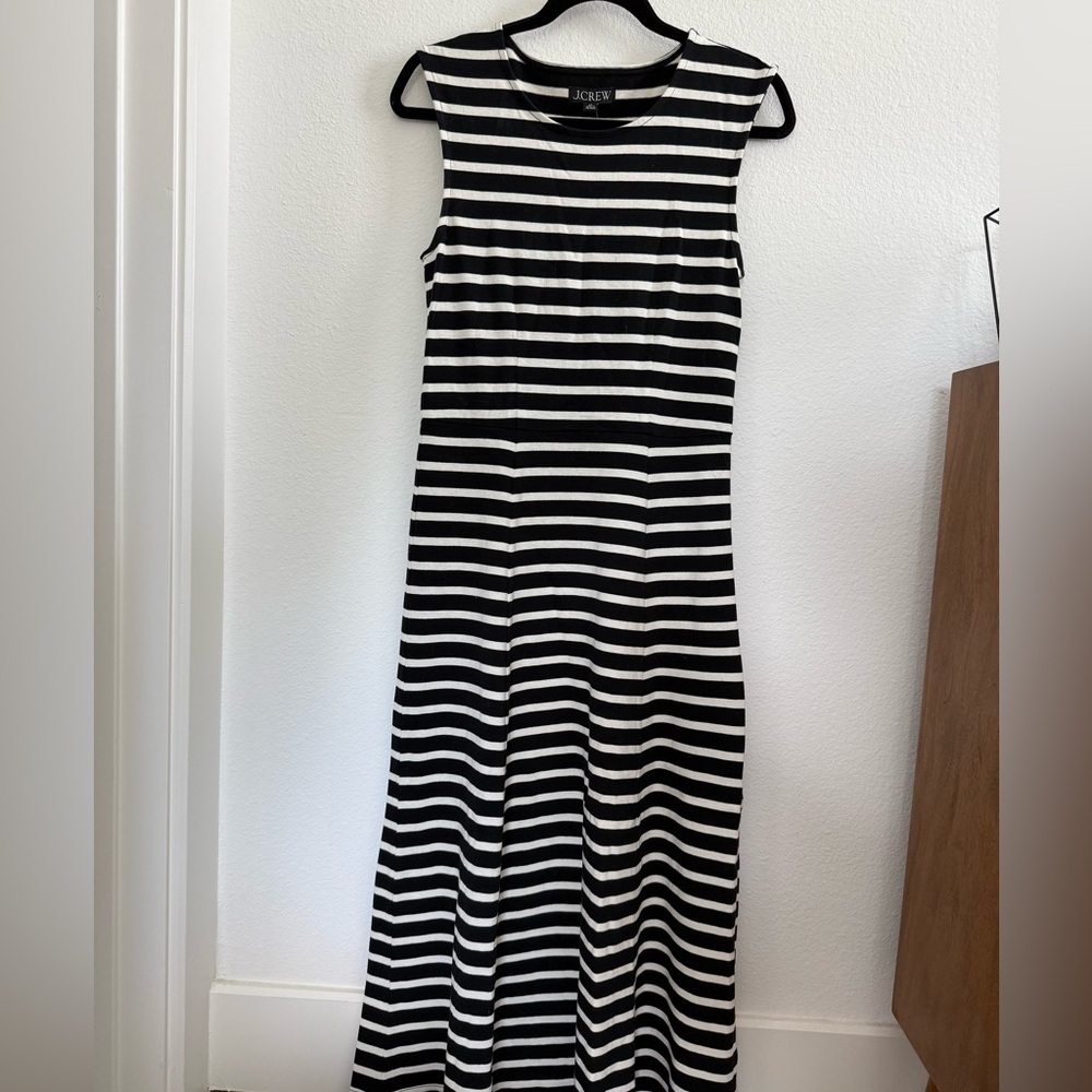 J. Crew B&W Striped Maxi Dress